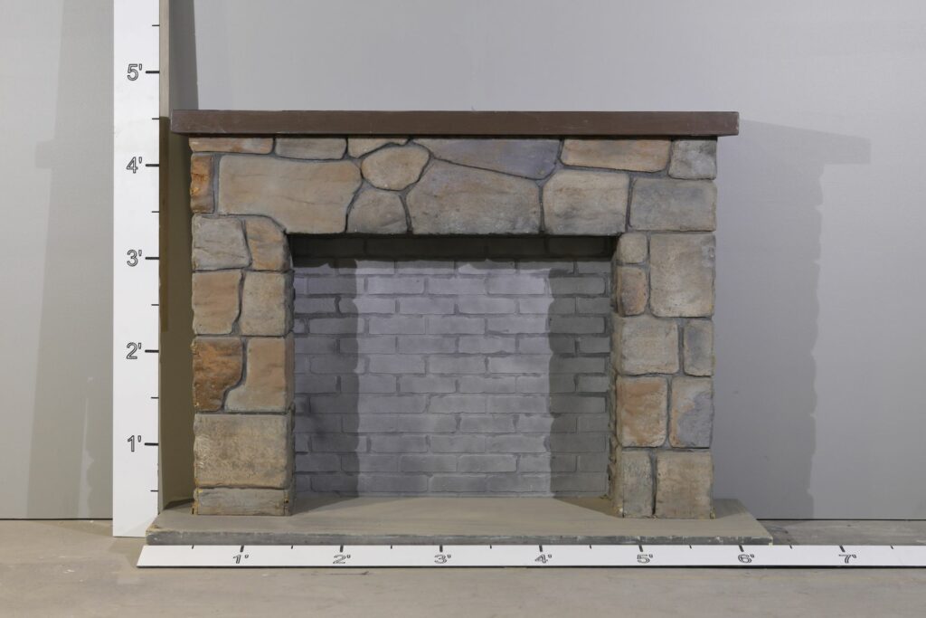 FP.09 - Faux Stone Fireplace with brick inset (42
